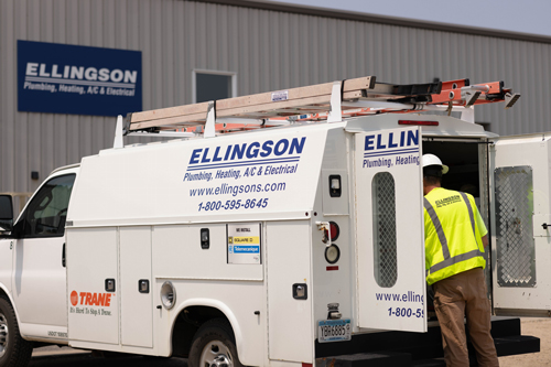 Man Loading Ellingson Work Van